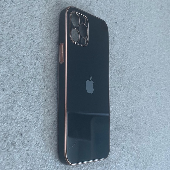 Iphone 12 Pro Black & Rose Gold Trim Phone Case - Picture 3 of 4